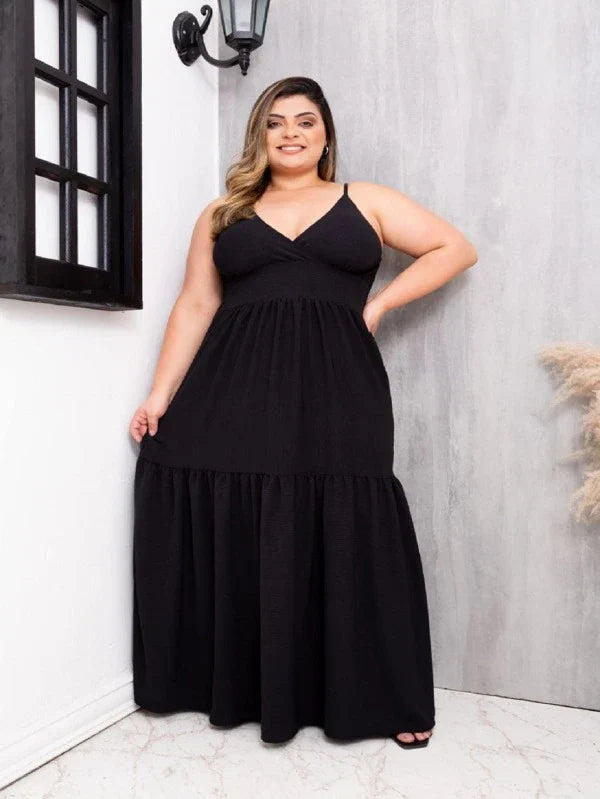 Vestido Feminino Longo Plus Size Mademoiselle - Tanzille