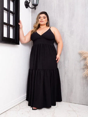 Vestido Feminino Longo Plus Size Mademoiselle - Tanzille