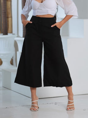 Calça Feminina Pantalona em Linho Middy - Tanzille