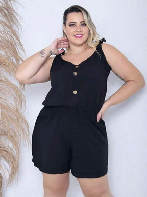 Macaquinho Feminino Plus Size Mademoiselle - Tanzille