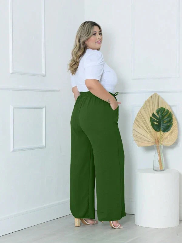 Calça Feminina Pantalona Plus Size Élegance - Tanzille