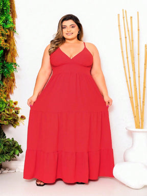 Vestido Feminino Longo Plus Size Mademoiselle - Tanzille