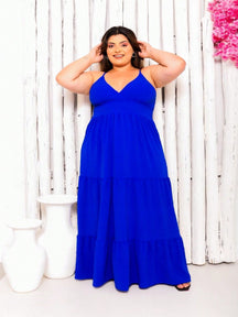 Vestido Feminino Longo Plus Size Mademoiselle - Tanzille