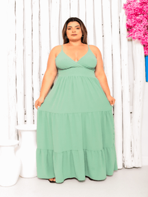 Vestido Feminino Longo Plus Size Mademoiselle - Tanzille