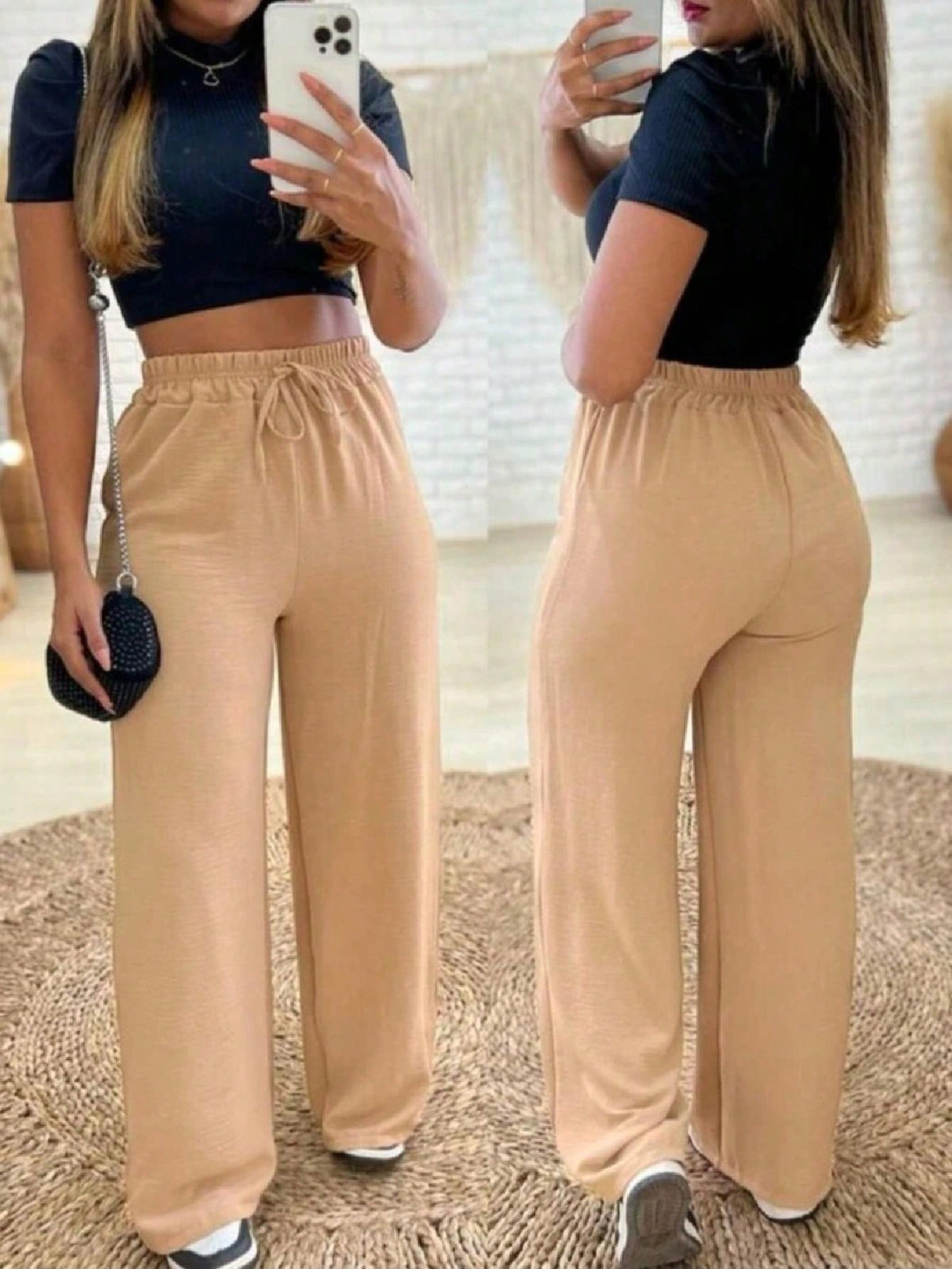 Calça Feminina Pantalona Lisa Cherié - Tanzille