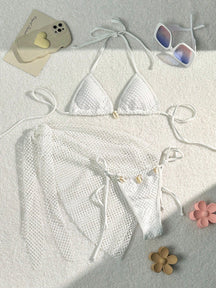 Conjunto Feminino Biquini e Saída de Praia Bottom Concha Couture - Tanzille