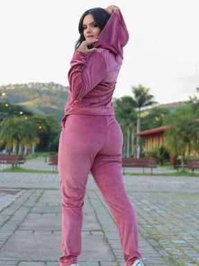 Conjunto Feminino De Inverno em mini Veludo e moletinho Margarida - Tanzille