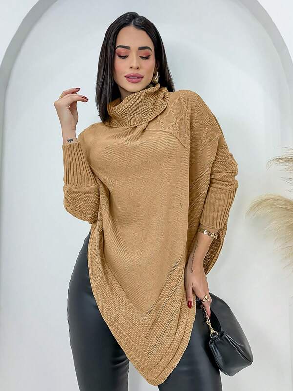 Blusa Feminina Poncho Tricot Althea - Tanzille