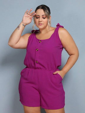 Macaquinho Feminino Plus Size Mademoiselle - Tanzille