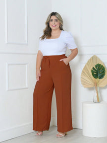 Calça Feminina Pantalona Plus Size Élegance - Tanzille