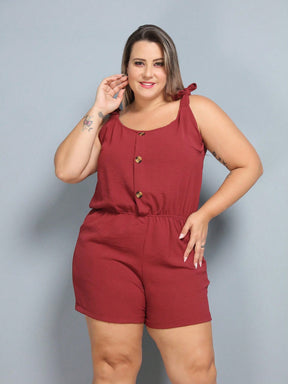 Macaquinho Feminino Plus Size Mademoiselle - Tanzille