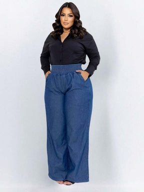 Calça Feminina Plus Size Elástico e Bolso Confortável Vogue - Tanzille