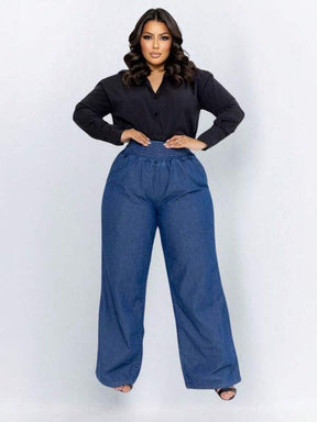 Calça Feminina Plus Size Elástico e Bolso Confortável Vogue - Tanzille