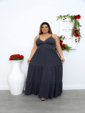 Vestido Feminino Longo Plus Size Mademoiselle - Tanzille