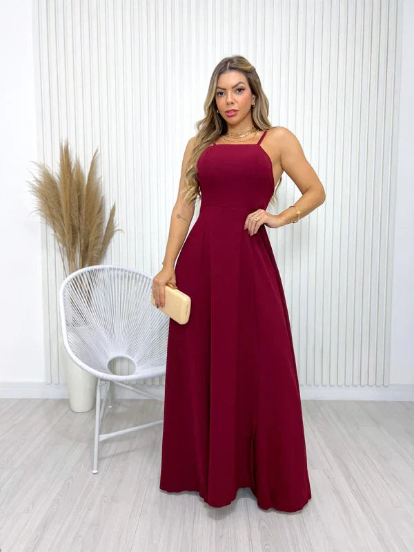 Vestido Feminino Longo com Fenda Mariah - Tanzille