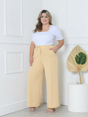 Calça Feminina Pantalona Plus Size Élegance - Tanzille