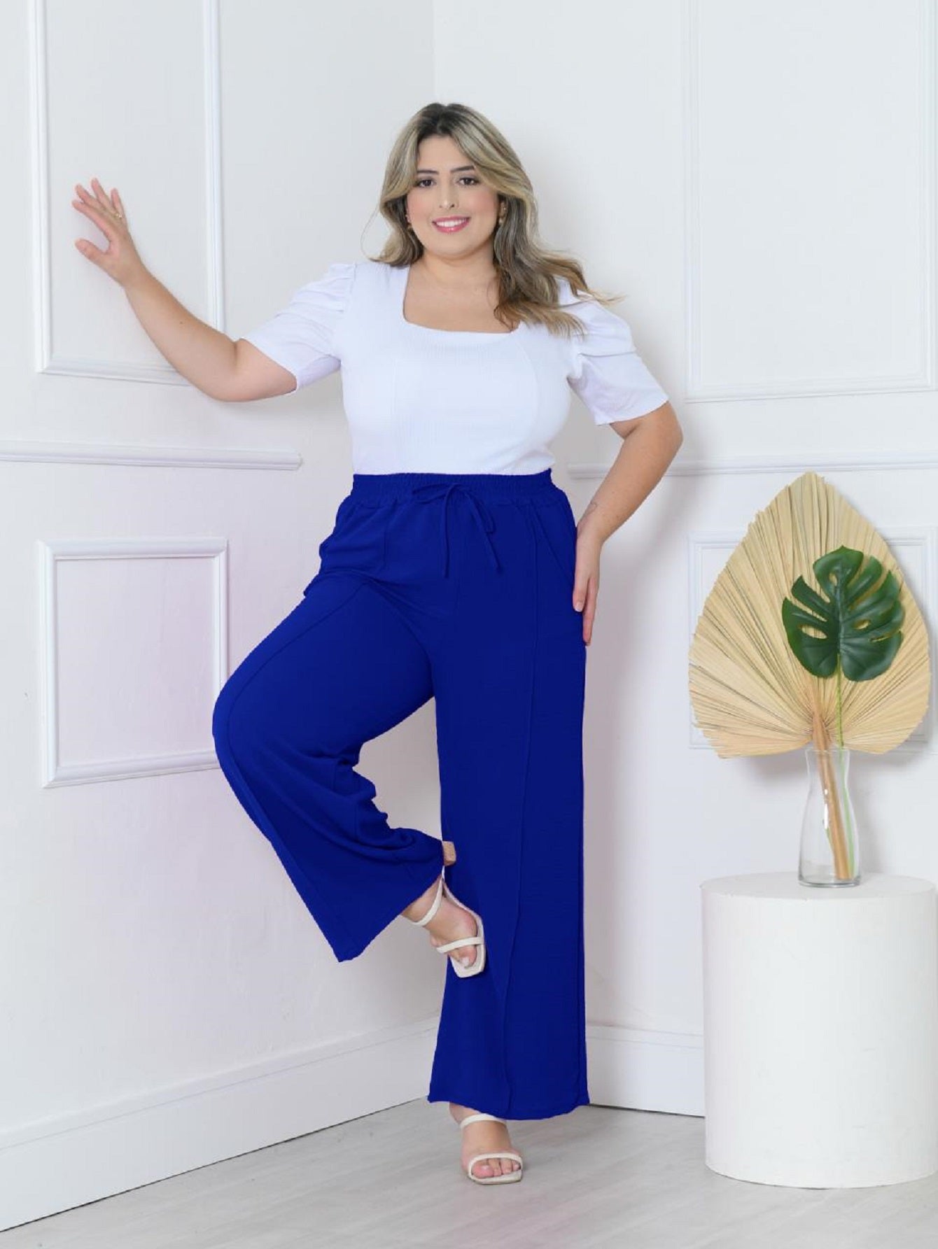 Calça Feminina Pantalona Plus Size Élegance - Tanzille