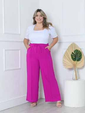 Calça Feminina Pantalona Plus Size Élegance - Tanzille