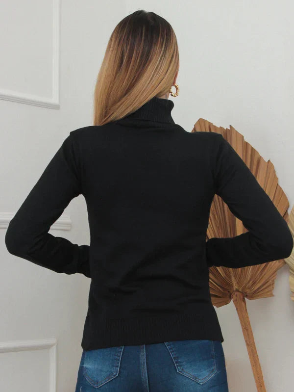 Blusa Feminina Lã Cashmere Cacharrel Gola Alta French - Tanzille